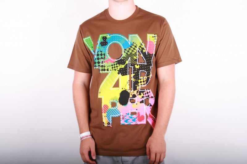 Vonzipper T-shirt Pattern Puke Brown