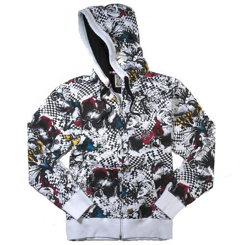 Fox Hooded Zipper Dr. Morphine white
