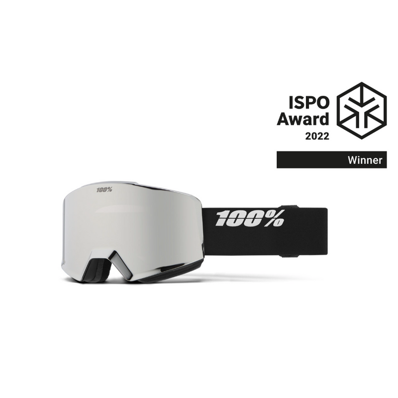 100% Snow Goggle NORG HiPER Essential Black / Silver ML Mirror