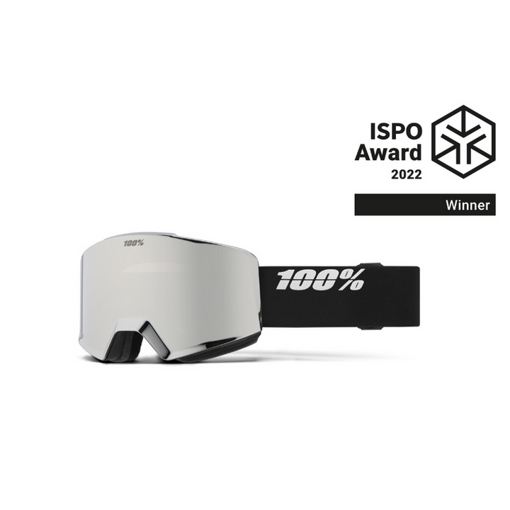 100% Snow Goggle NORG HiPER Essential Black / Silver ML Mirror