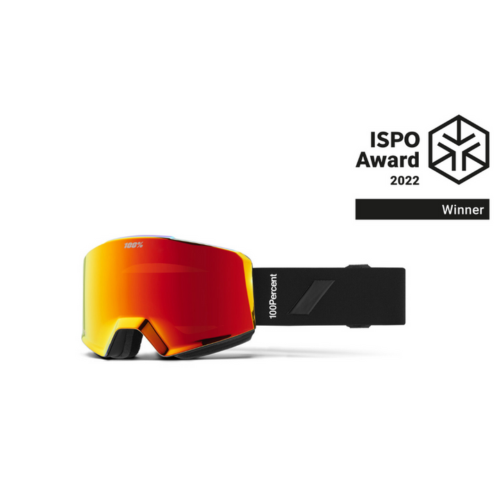 100% Snow Goggle NORG HiPER Essential Black / Red ML Mirror