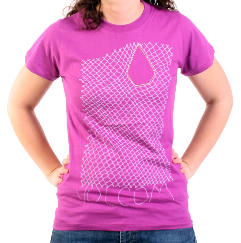 Volcom Ladies T-shirt Fenced purple
