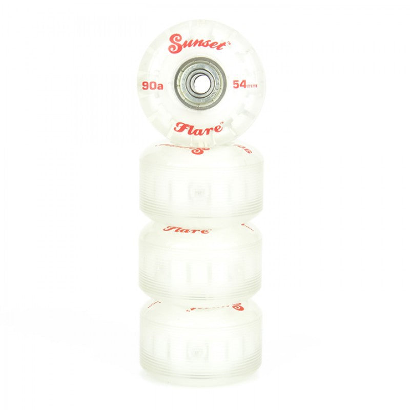Sunset Skateboard Co. Red LED Skateboard Wheels 54mm 90a