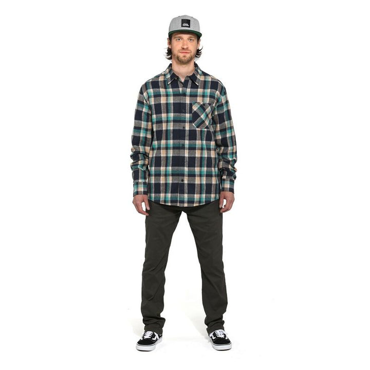 Horsefeathers Shirt Melvin scuba blue