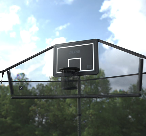 Acon Air Basketball Hoop with Back Net for Round Trampolines