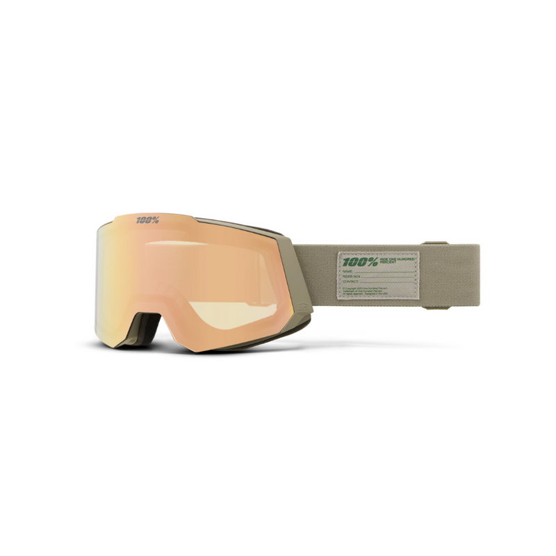 100% Snow Goggle Snowcraft HiPER Cement / Copper ML Mirror