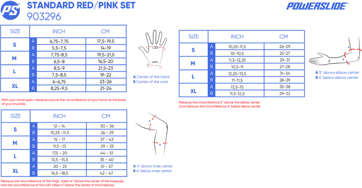 Powerslide PROTECTION Standard Red/Pink Set