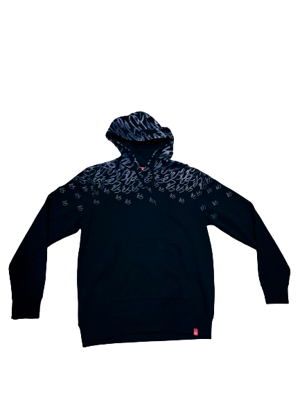 és Zip Hooded Multi Script black