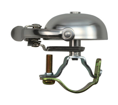 Crane Bell Co. Mini Suzu Fahrradklingel mit Steel Band Mount - Matte Silver