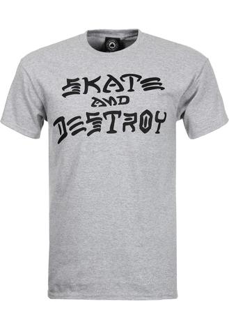 Thrasher T-Shirt Skate and Destroy greymottled