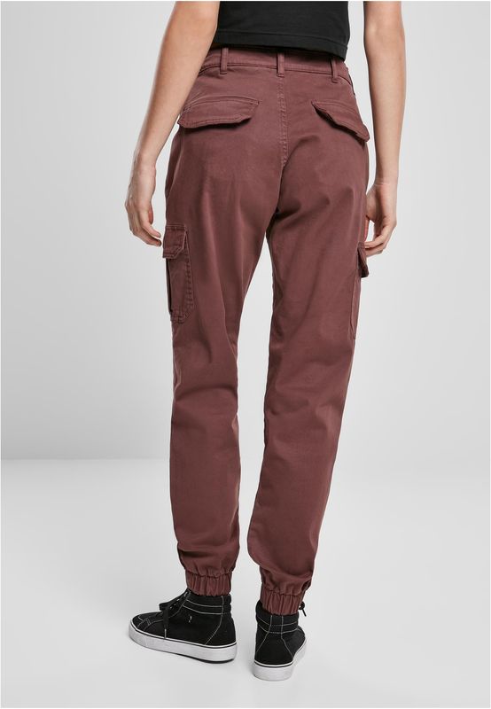 Urban Classics Ladies High Waist Cargo Pants cherry