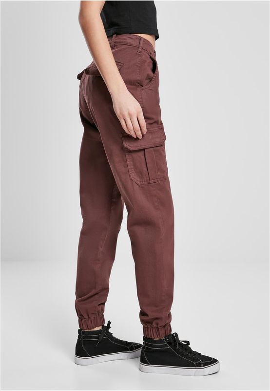 Urban Classics Ladies High Waist Cargo Pants cherry