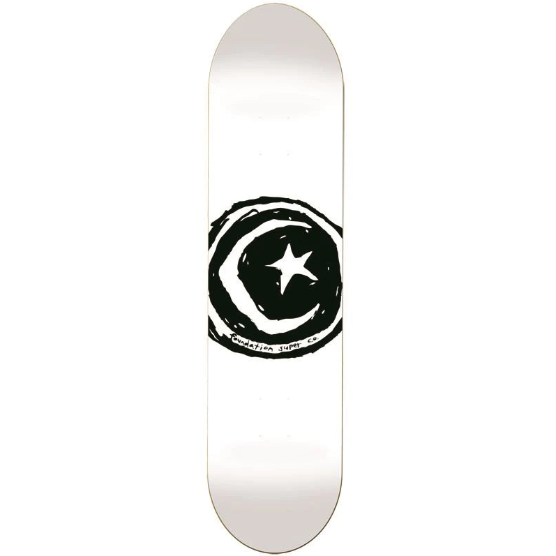 Foundation Skateboard Deck Star & Moon white 8.5''