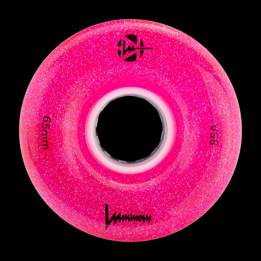 Luminous LED Longboard Wheel 65mm glitter pink