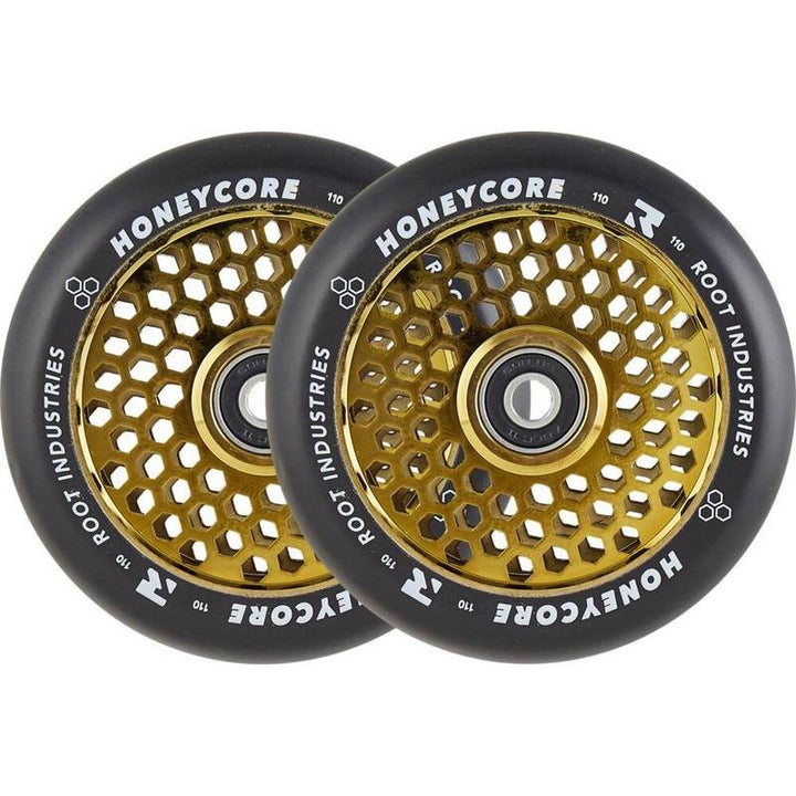 Root Industries Honeycore wheels 110mm black/gold