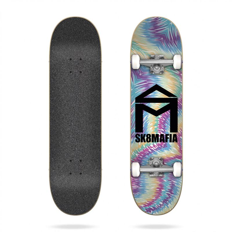 Sk8Mafia Complete Skateboard House Logo Tie Dye 7.87"