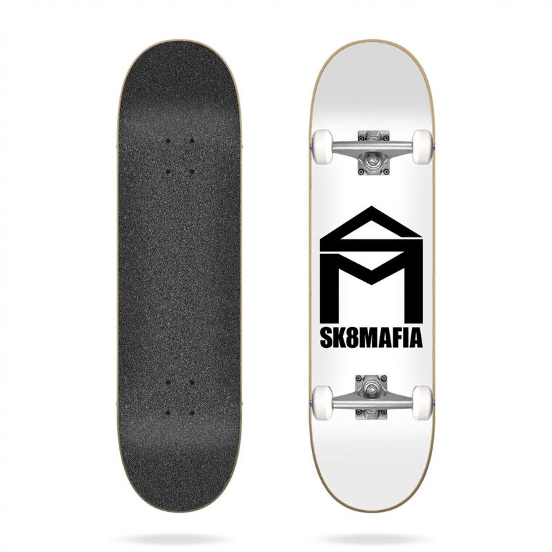 Sk8Mafia Complete Skateboard House Logo White 7.75"