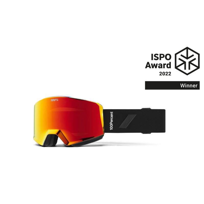 100% Snow Goggle NORG HiPER Essential Black / Red ML Mirror – Snowboard Goggles, Ansicht 1
