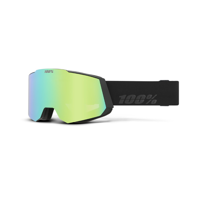 100% Snow Goggle Snowcraft HiPER Essential Black / Green ML Mirror – Snowboard Goggles, Ansicht 1