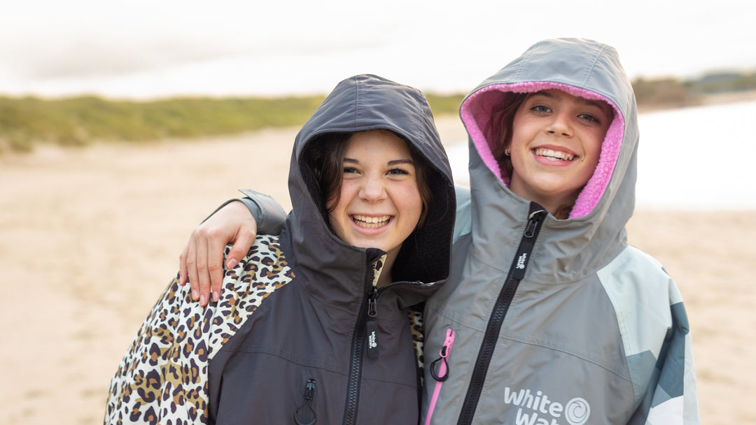 White Water Kids Hard Shell Robe - Arctic Camo/Pink