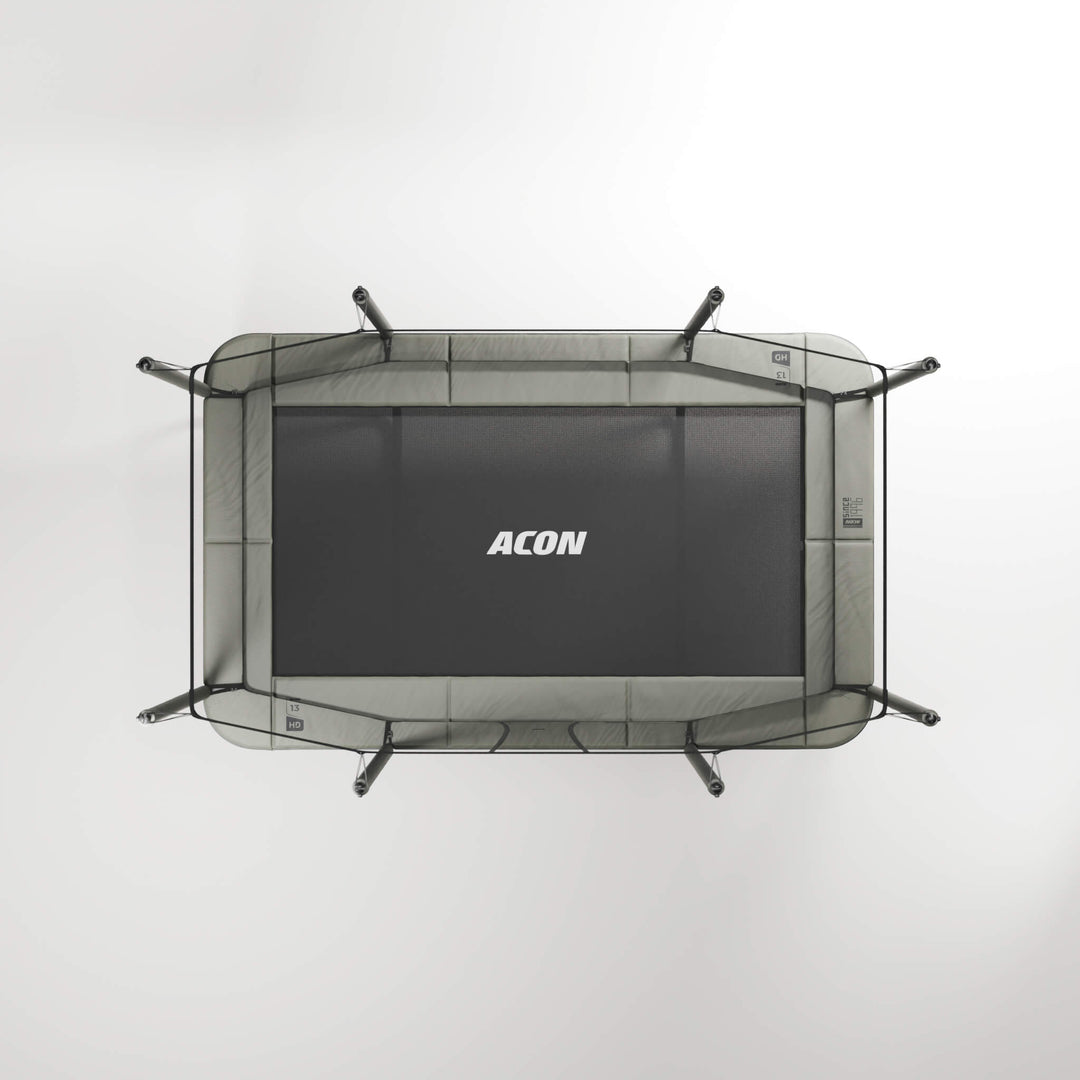 Acon 13 HD Rechteckiges Trampolin mit Netz und Leiter