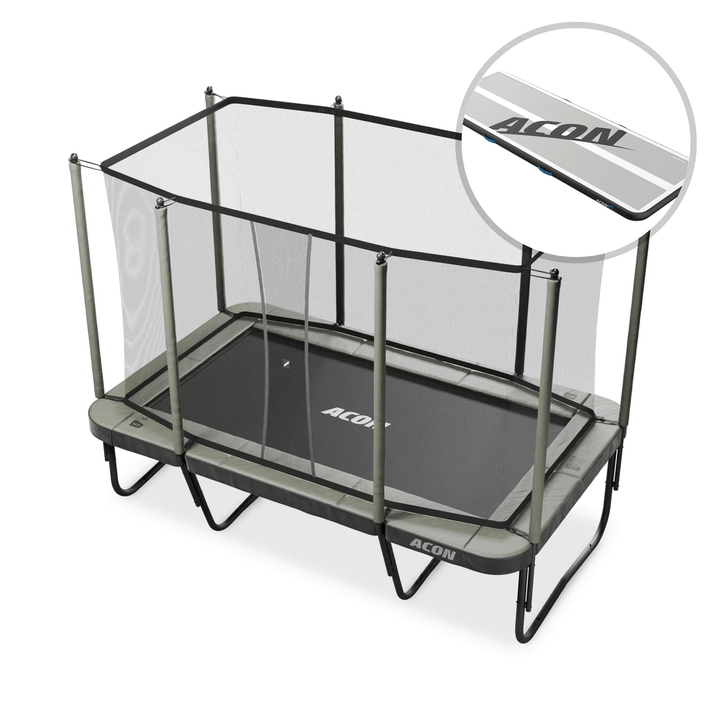 ACON 13 HD Trampolin mit Überdachung und Leiter + airtrack.