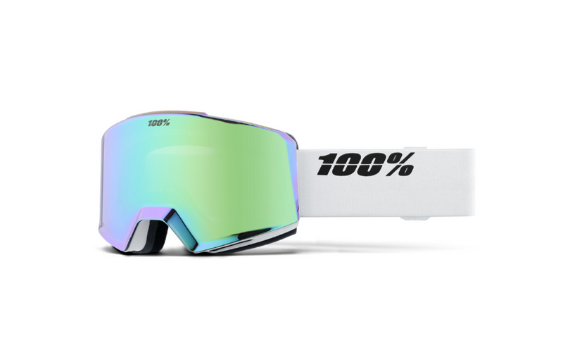 100% Snow Goggle NORG HiPER Essential White / Green ML Mirror