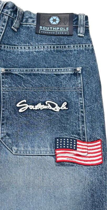 Southpole Baggy Pant Big Flag Denim