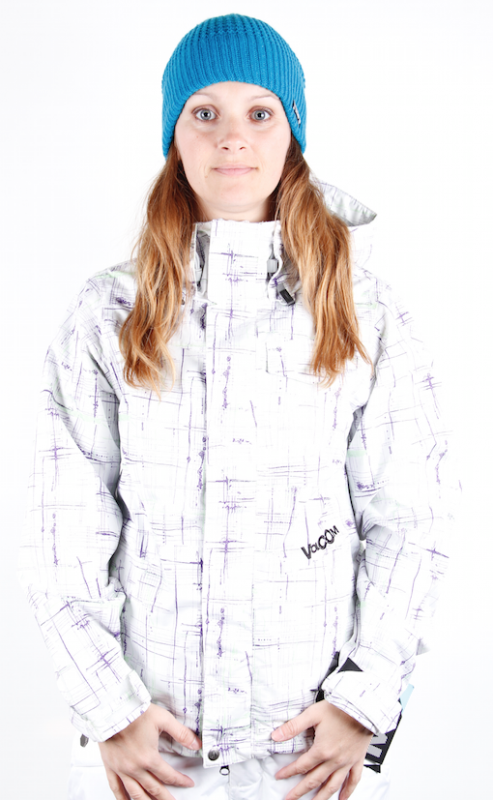 Volcom Snow Jacket Queens painted plaid white Ladies