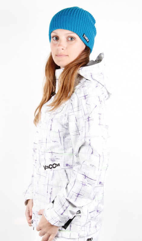 Volcom Snow Jacket Queens painted plaid white Ladies