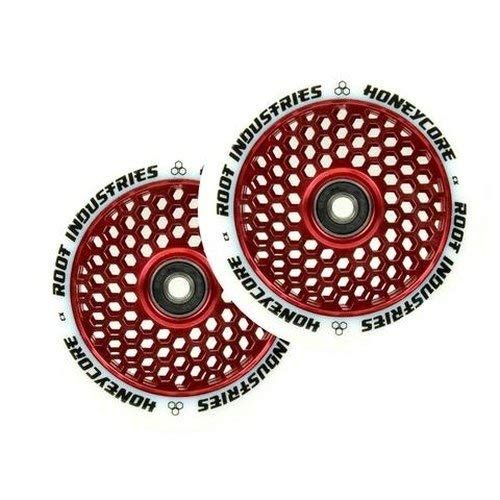 Root Industries Honeycore wheels 110mm white/red