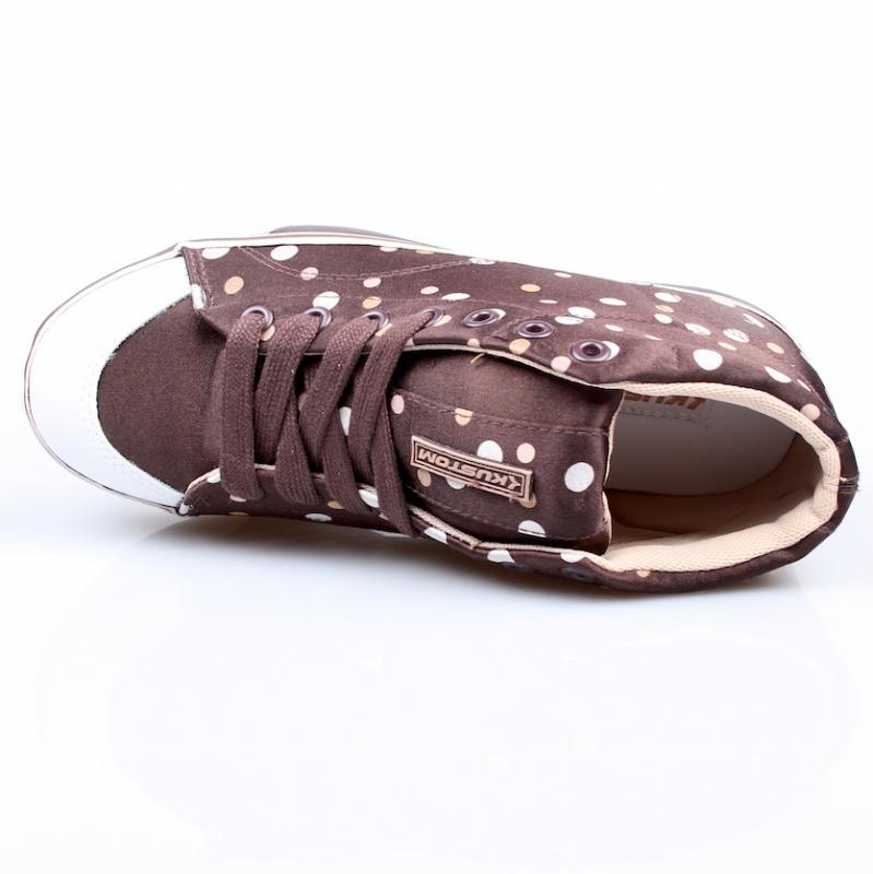 Kustom Ladys Schuhe Erica brown/polka