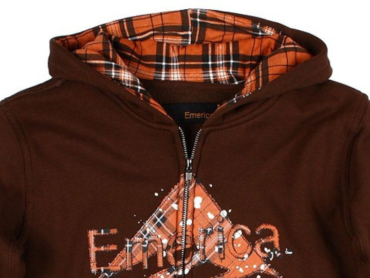 Emerica Zip-Hooded Flying the Flannel chocolate