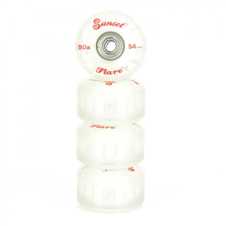 Sunset Skateboard Co. Red LED Skateboard Wheels 54mm 90a