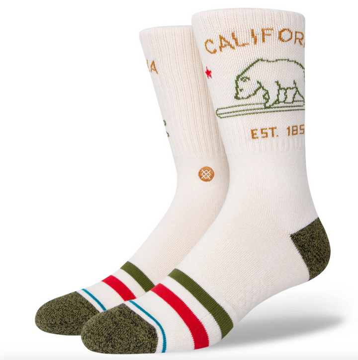 Stance Socks California Republic 2 Crew off white