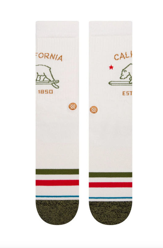 Stance Socks California Republic 2 Crew off white