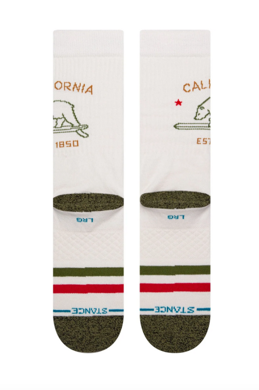 Stance Socks California Republic 2 Crew off white