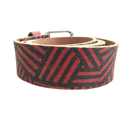 Record Leather Belt Kilrush Red/Black