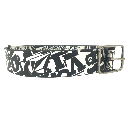 Volcom Reversible Leather Belt Skatter Black/White