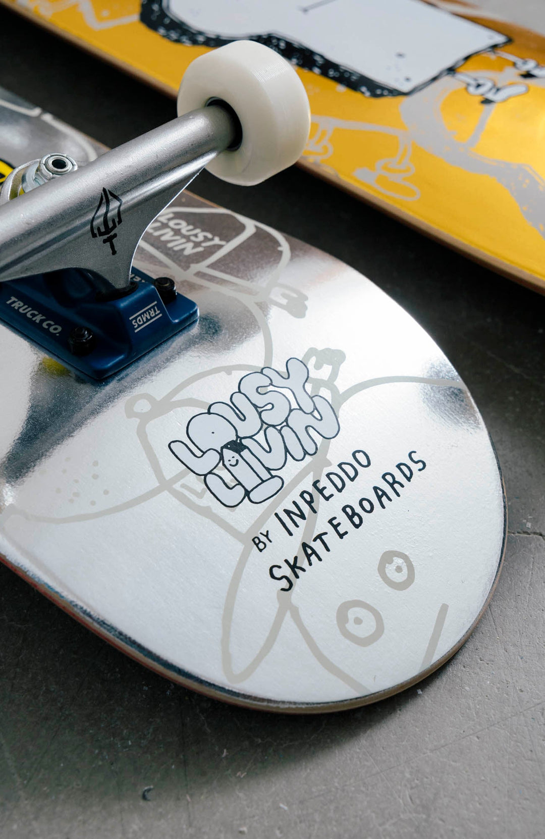 Inpeddo Skateboard Prem Complete Silver Lemon