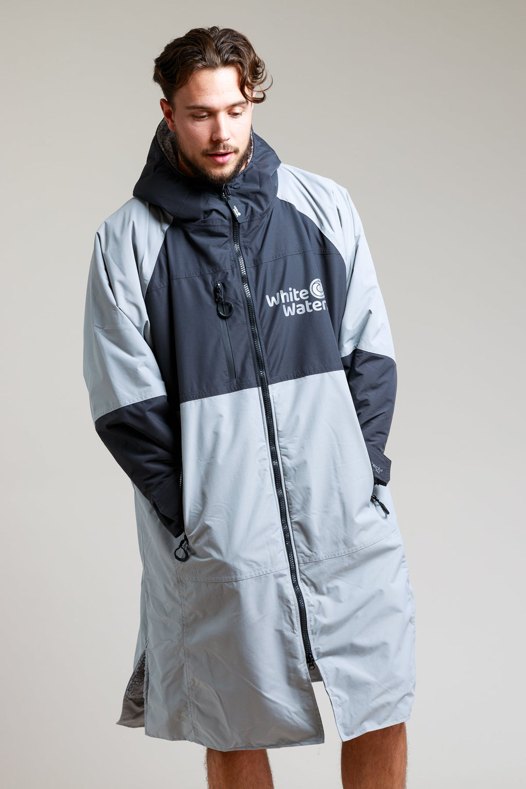 White Water Adults Hard Shell Robe - Steel Grey