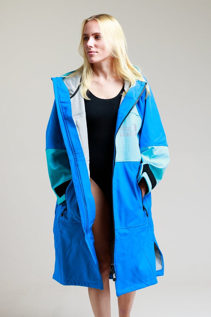 White Water Adults Soft Shell Robe - Cobalt Blue