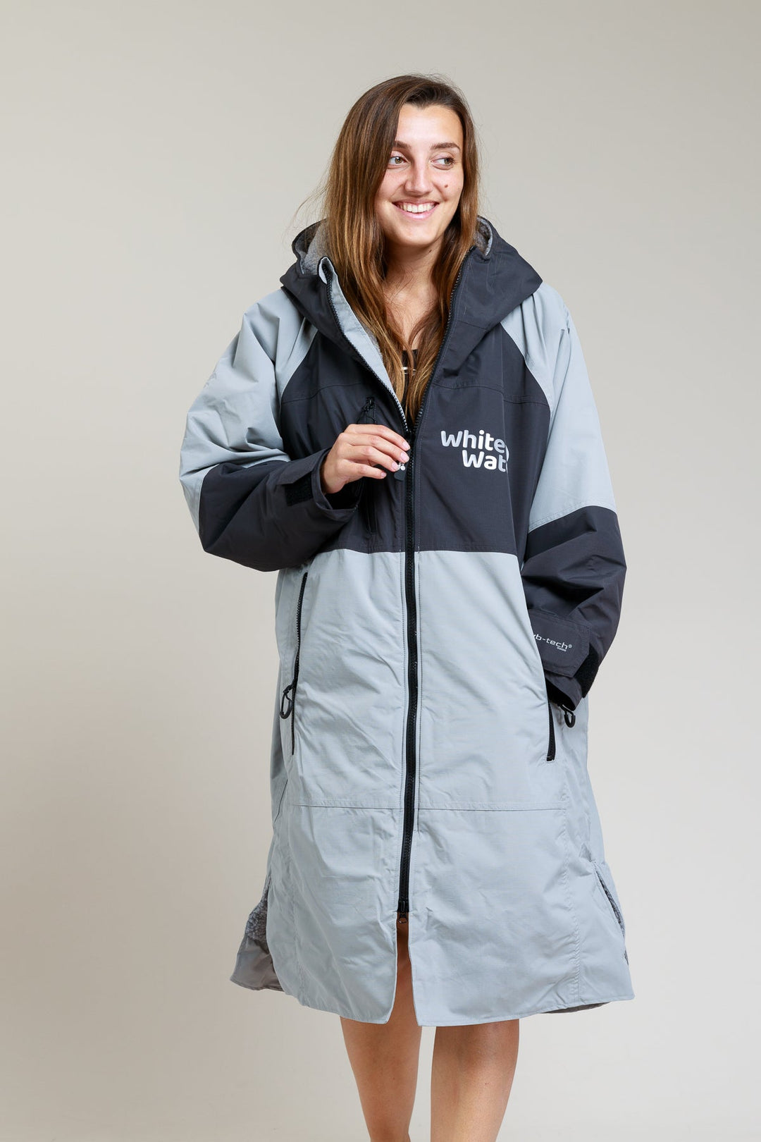 White Water Adults Hard Shell Robe - Steel Grey