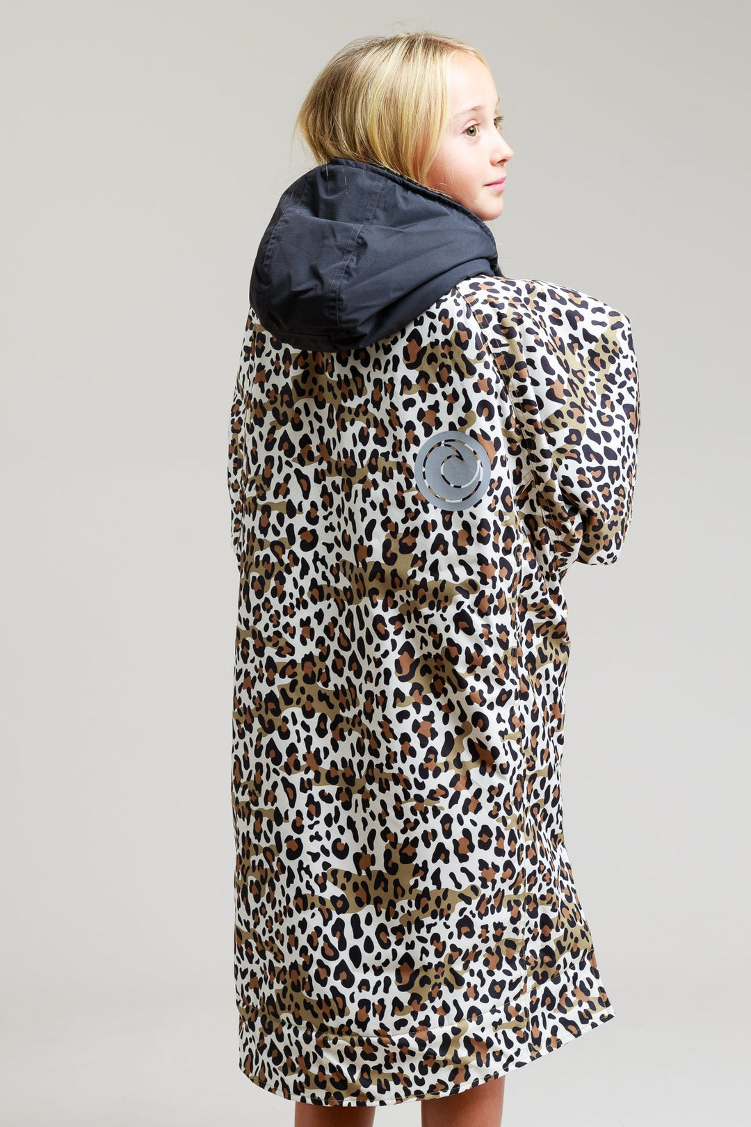 White Water Kids Hard Shell Robe  - Leopard Print