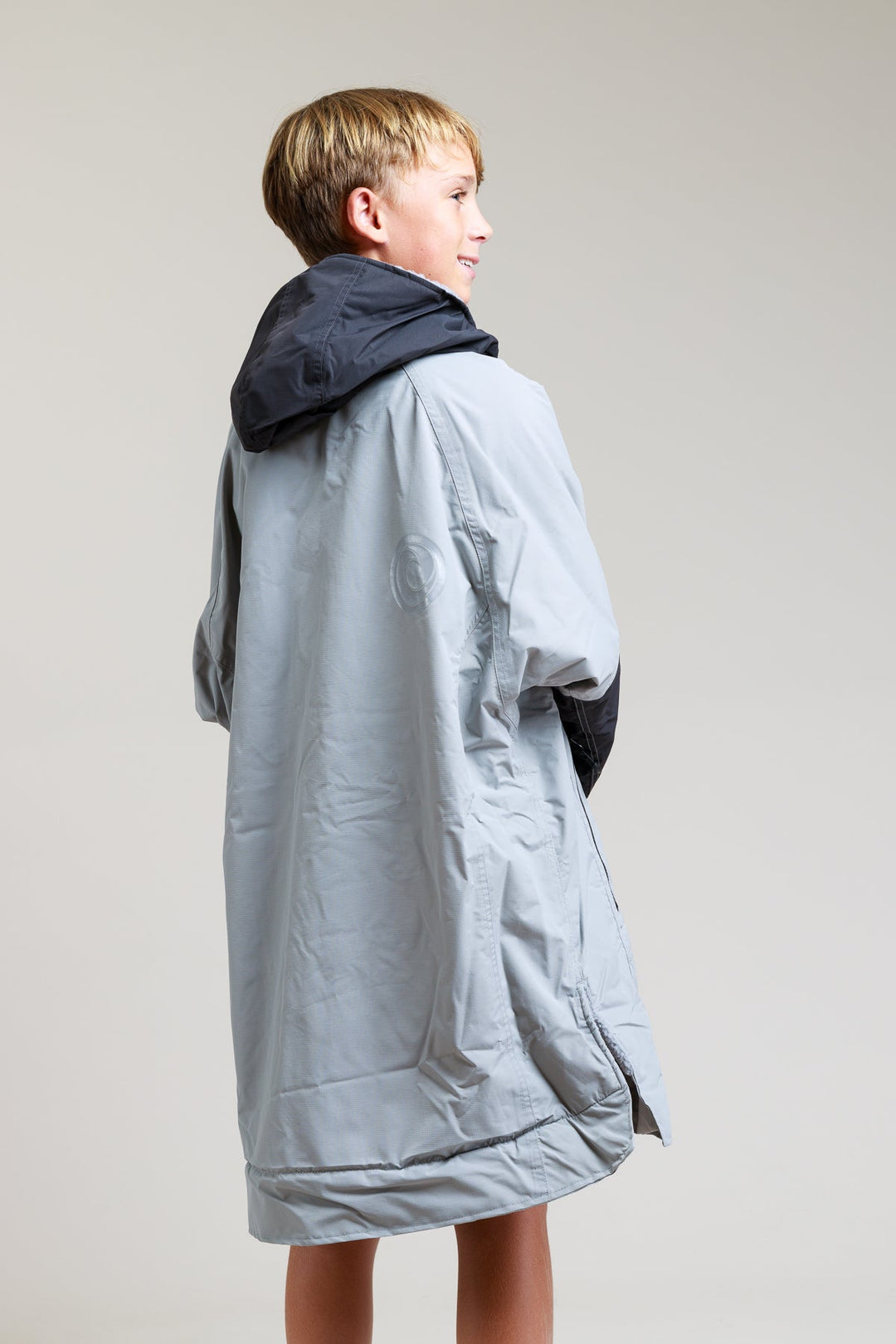 White Water Kids Hard Shell Robe  - Steel Grey