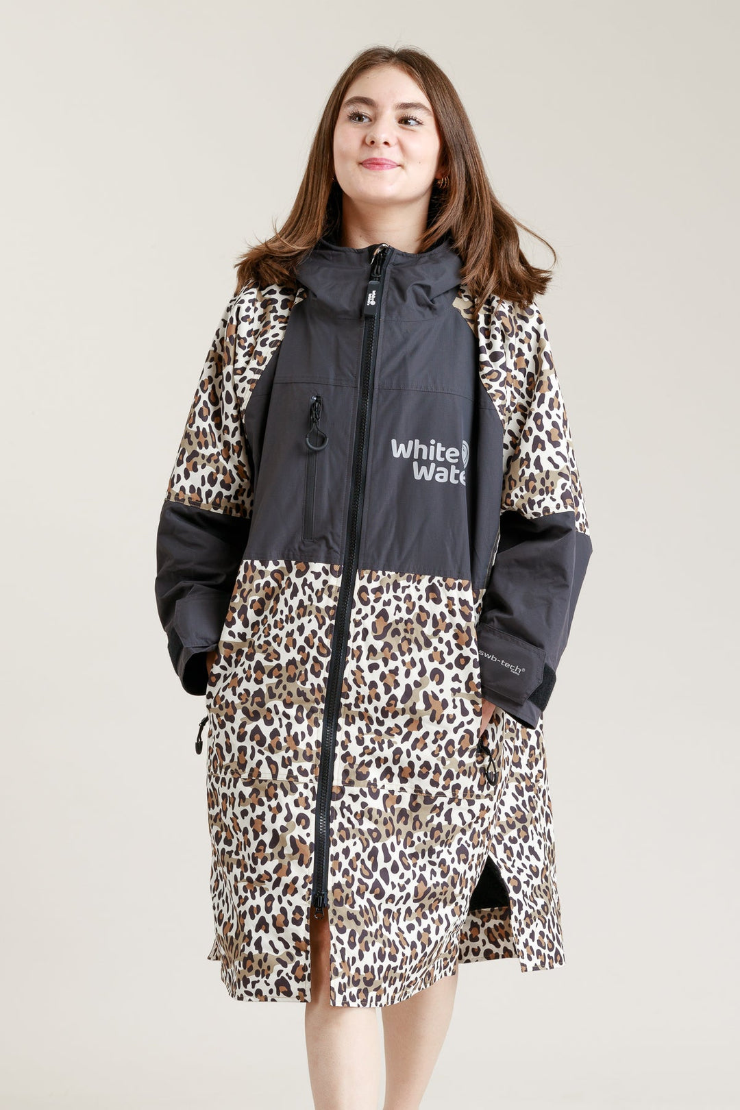 White Water Juniors Hard Shell Robe  - Leopard Print