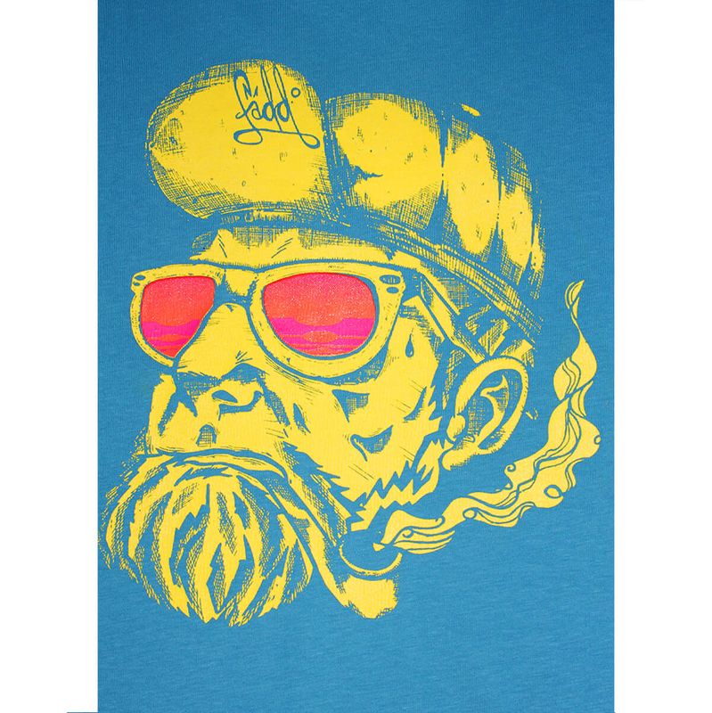 Fädd T-Shirt Neon Hipster Hans blue