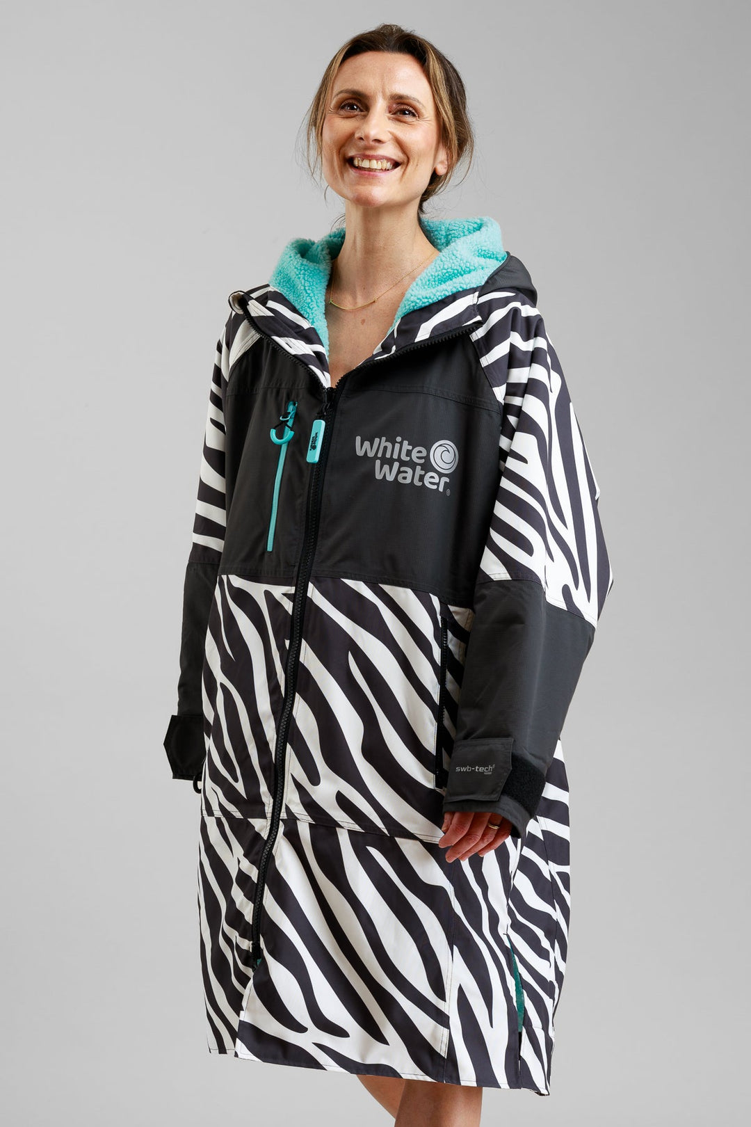 White Water Adults Hard Shell Robe - Zebra Print- Limited Edition