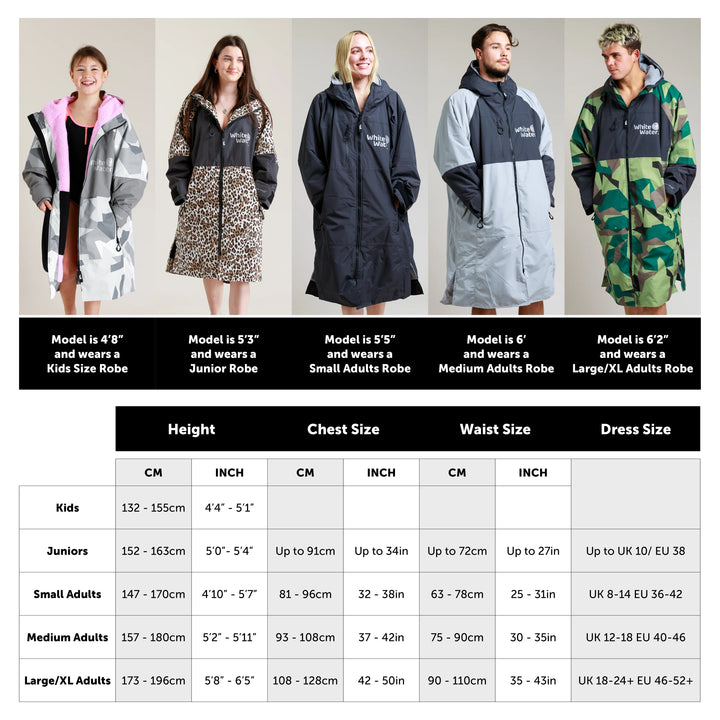 White Water Adults Hard Shell Robe - Arctic Camo/Pink