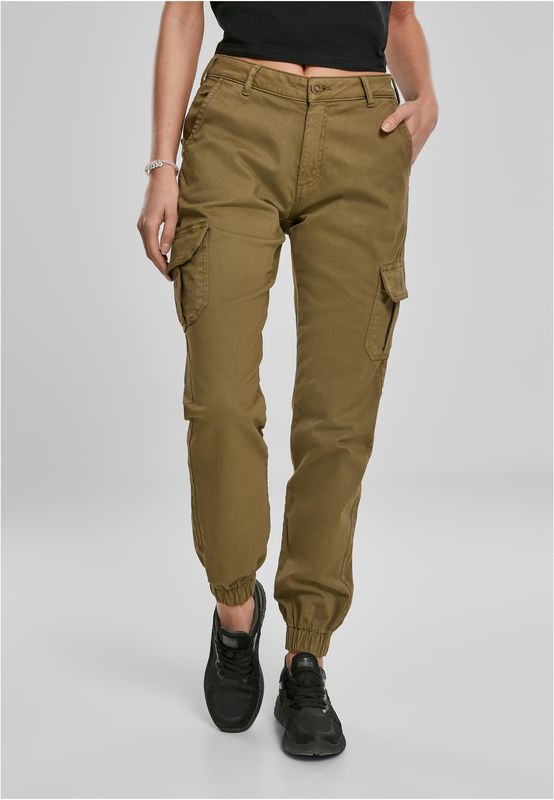 Urban Classics Ladies High Waist Cargo Pants summer olive